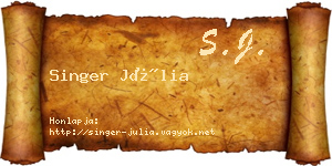 Singer Júlia névjegykártya